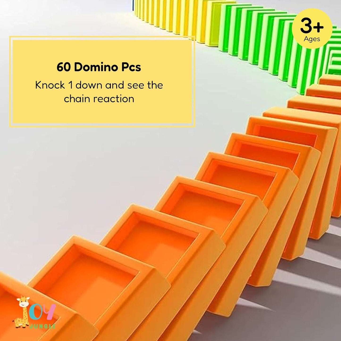 Kids Domino Train Car Set Sound Light Automatic Laying Domino Brick