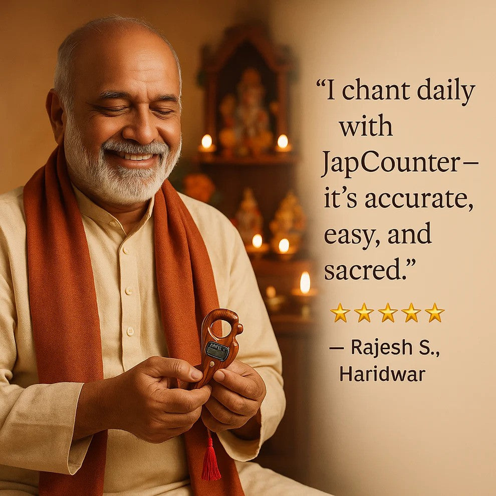 Tulsi Wooden Jap Counter -Manual Finger Rotating