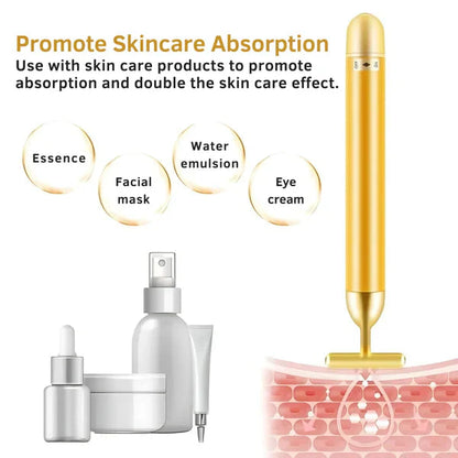 Gold 24K  Energy Beauty Bar Electric Facial Massage Roller