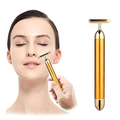 Gold 24K  Energy Beauty Bar Electric Facial Massage Roller
