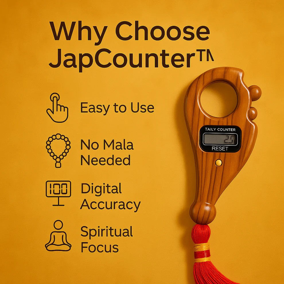 Tulsi Wooden Jap Counter -Manual Finger Rotating