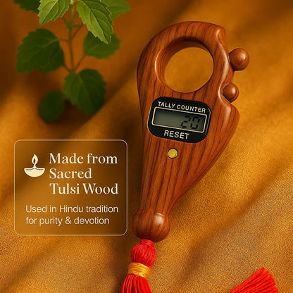 Tulsi Wooden Jap Counter -Manual Finger Rotating