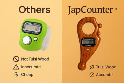 Tulsi Wooden Jap Counter -Manual Finger Rotating